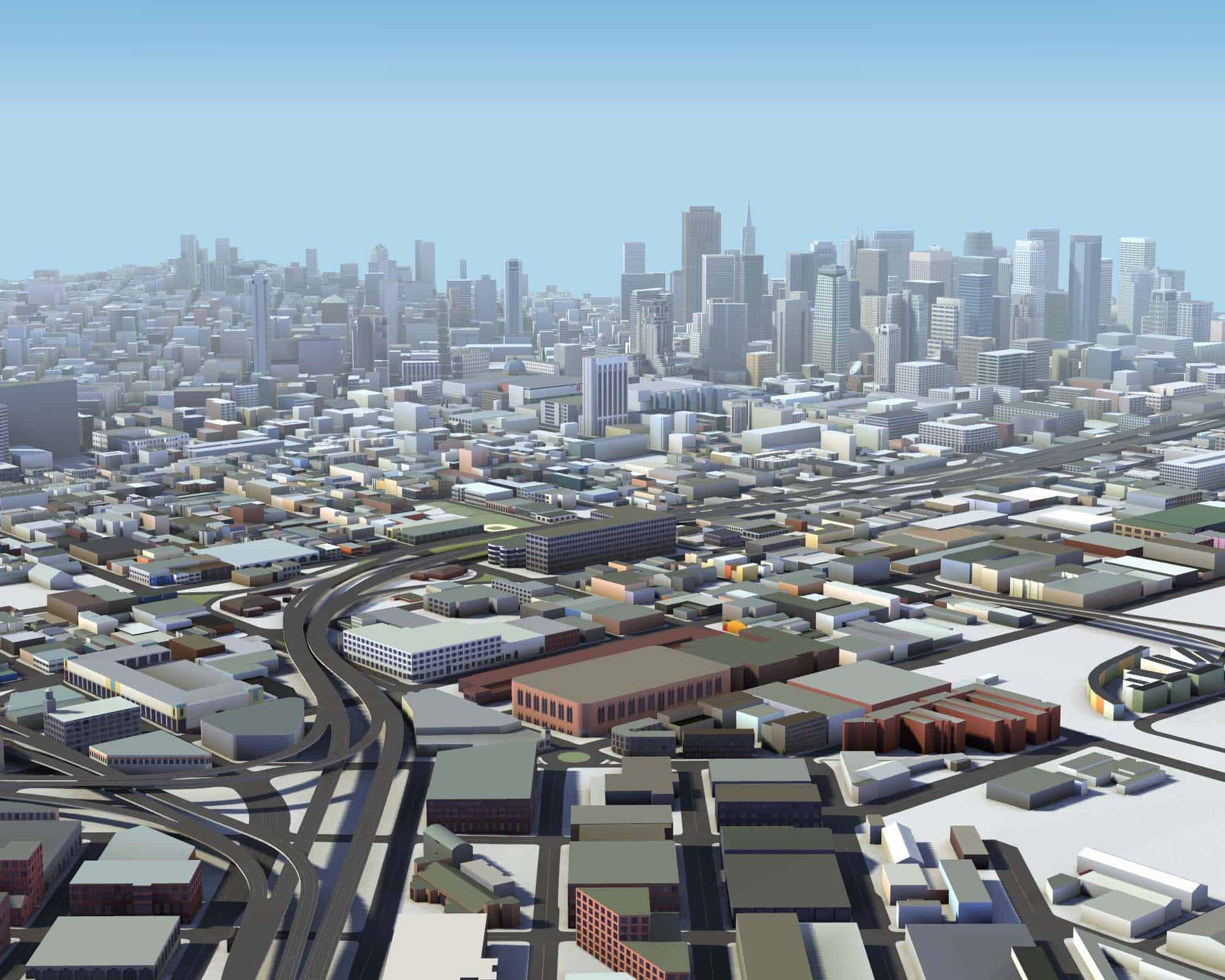 3D web map visualization of San Francisco — illustration of OnTerra Systems web mapping technology and FAQs
