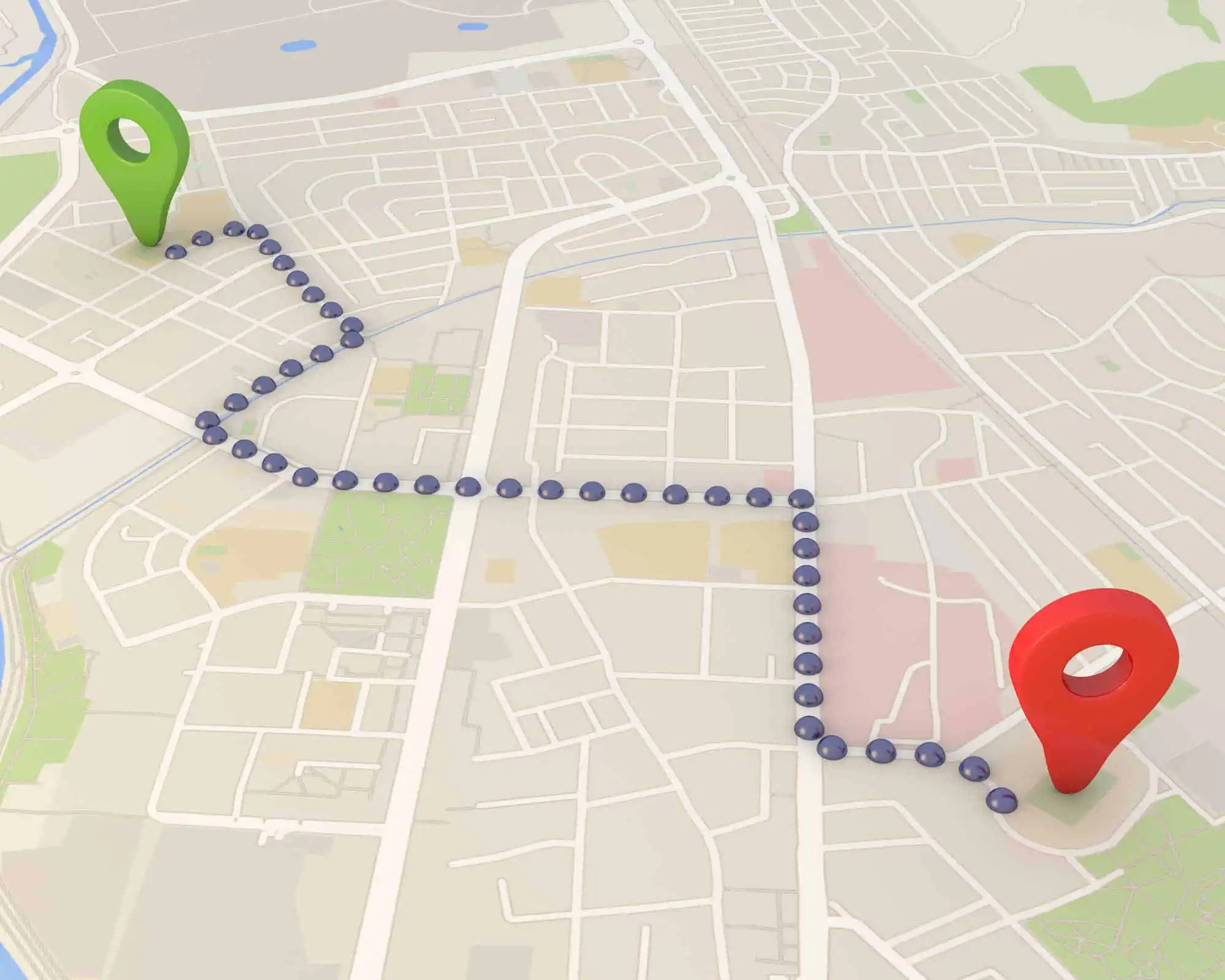 3D map showing an efficient multi-stop route with start and end markers — RouteSavvy API route optimization