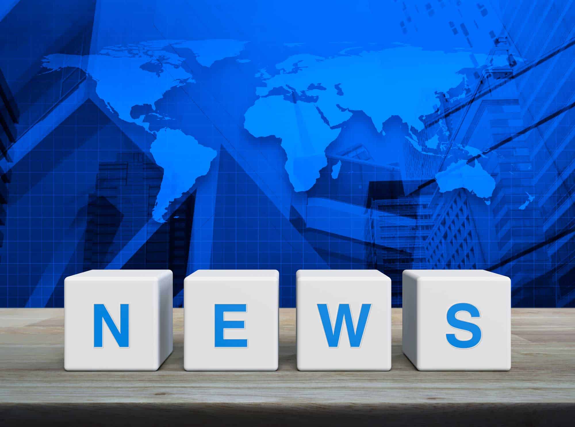 OnTerra Systems Press Releases and News — stock photo of news cubes on white background