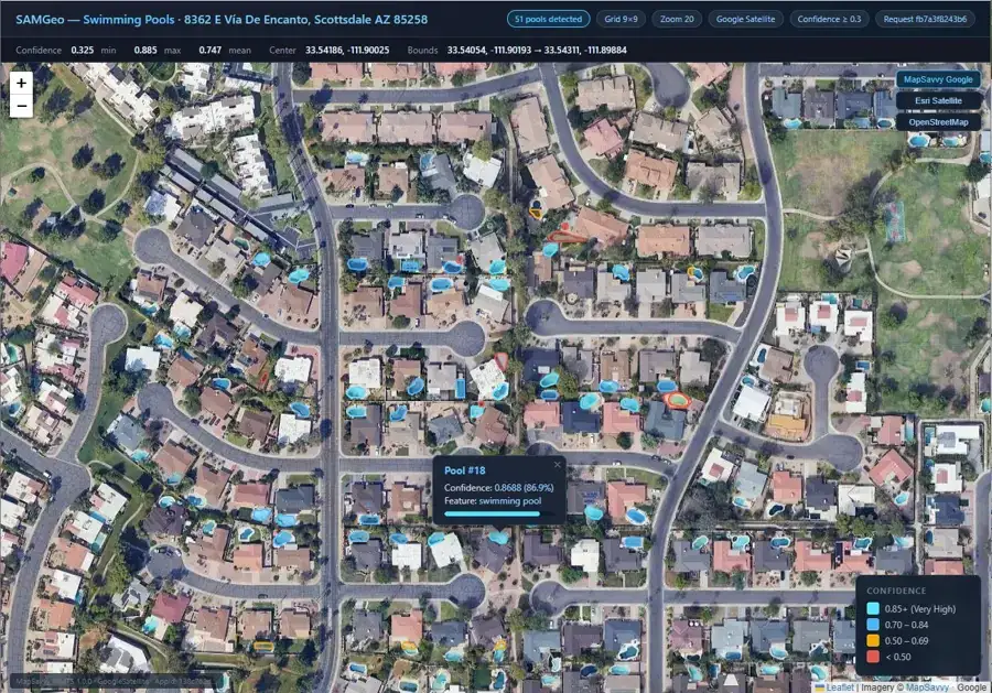 Aerial imagery available through the MapSavvy Web Map Service