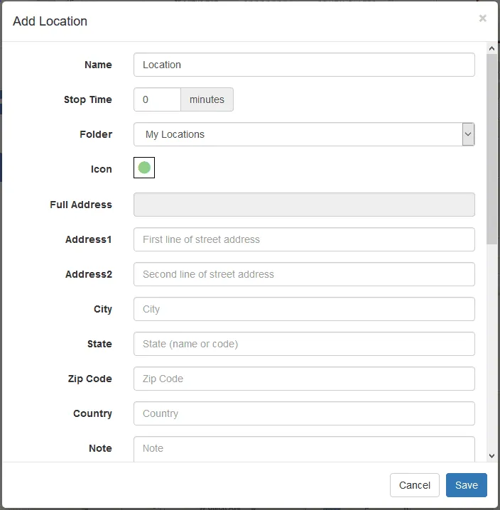 Add Location Dialog