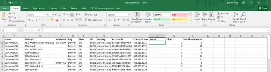 2.2 Multiple Address Import/Data Wizard