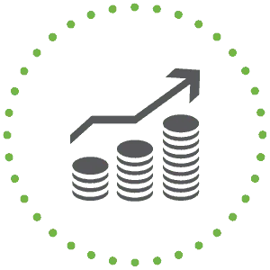 coins and increasing revenue graphic