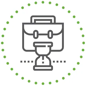 briefcase & sand timer graphic