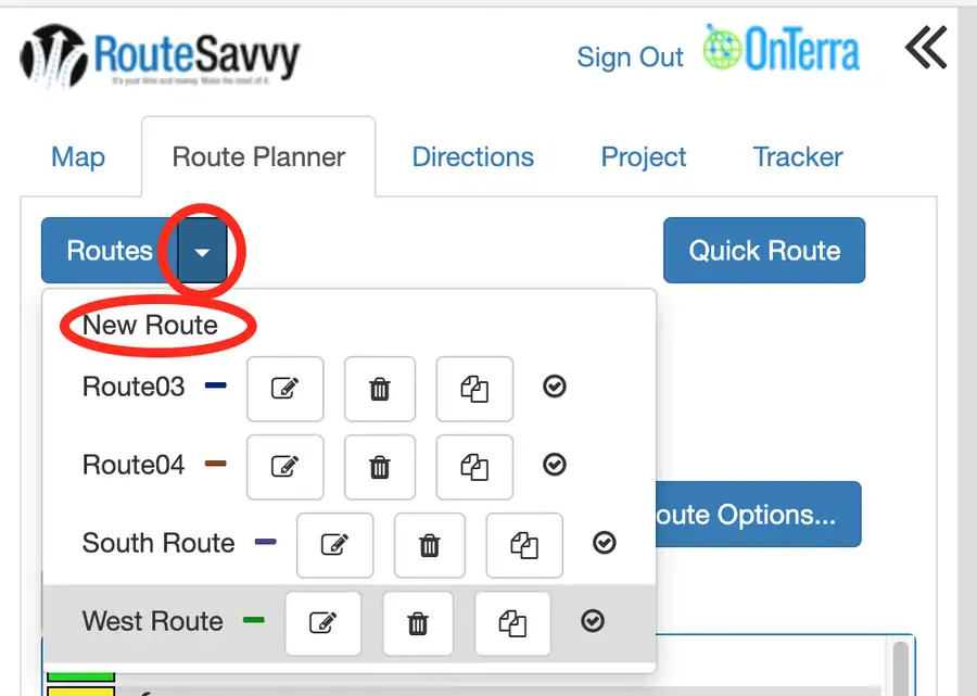 Screenshot: 3.1 Route Planner Tab