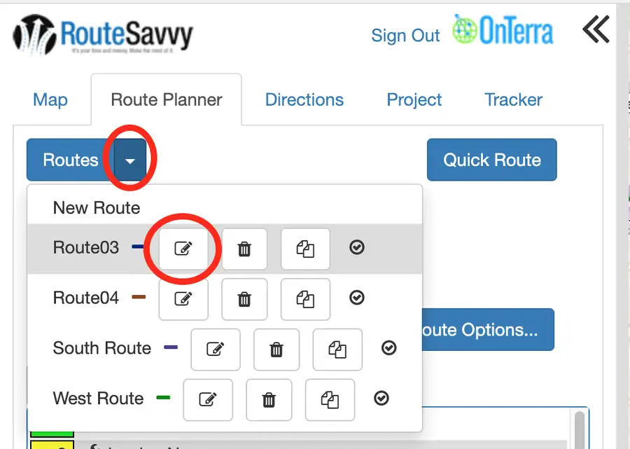 Screenshot: 3.1 Route Planner Tab