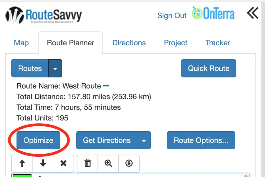 Screenshot: 3.1 Route Planner Tab