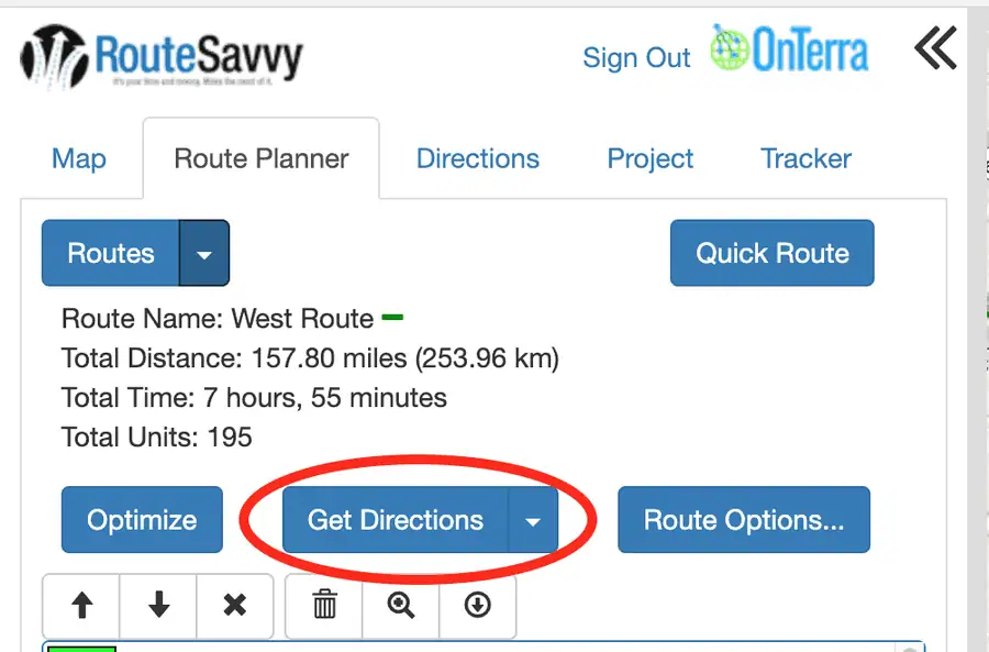 Screenshot: 3.1 Route Planner Tab