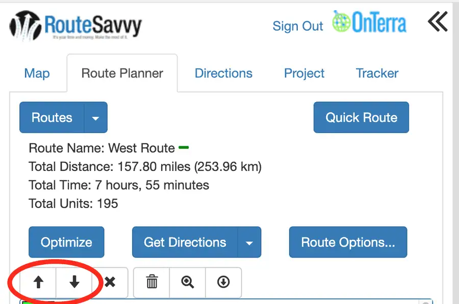 Screenshot: 3.1 Route Planner Tab
