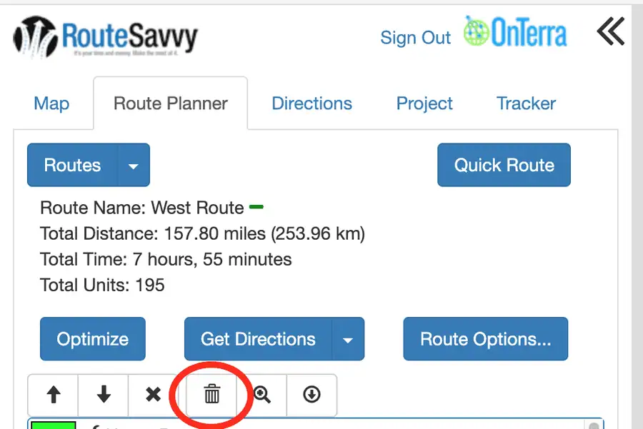 Screenshot: 3.1 Route Planner Tab