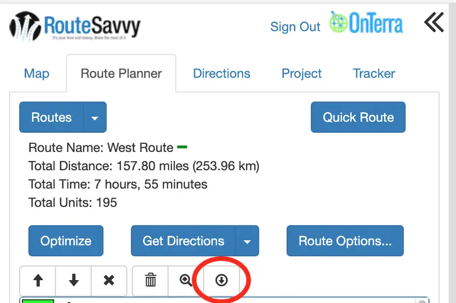 Screenshot: 3.1 Route Planner Tab