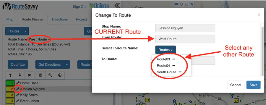 Screenshot: 3.1 Route Planner Tab