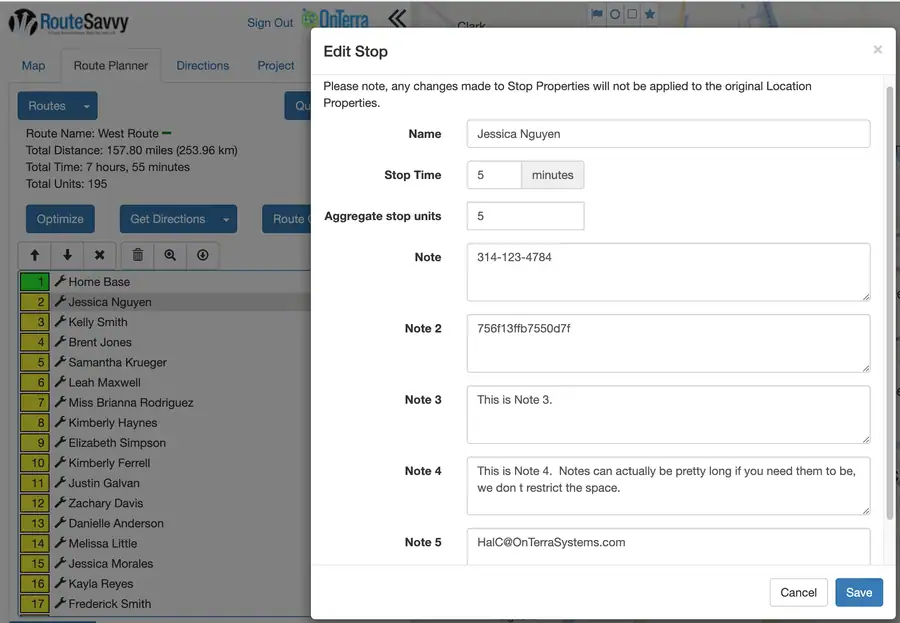 Screenshot: 3.1 Route Planner Tab