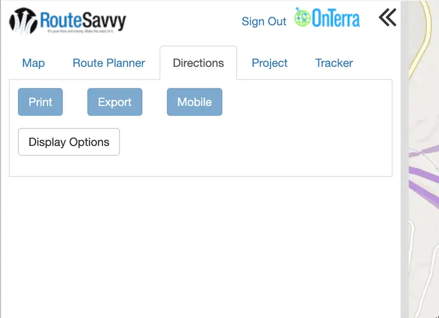 Empty Directions Tab