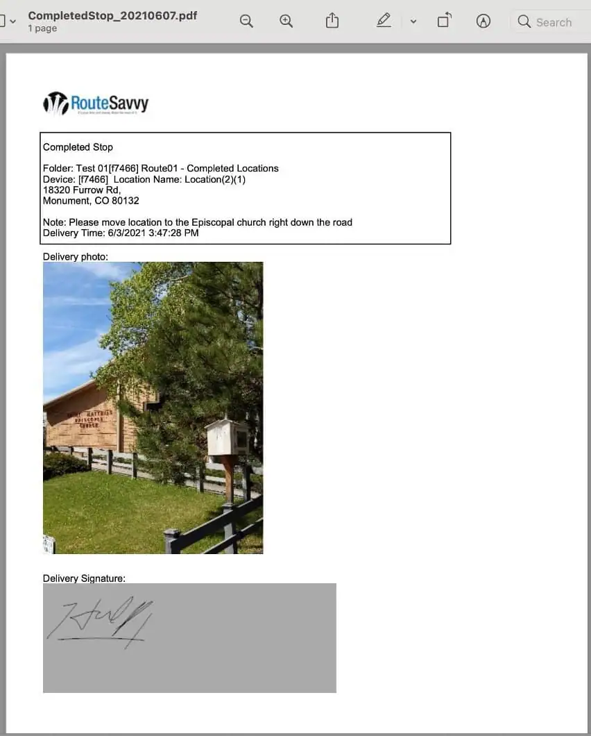 Delivery Confirmations