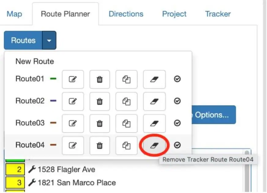 Erase Route