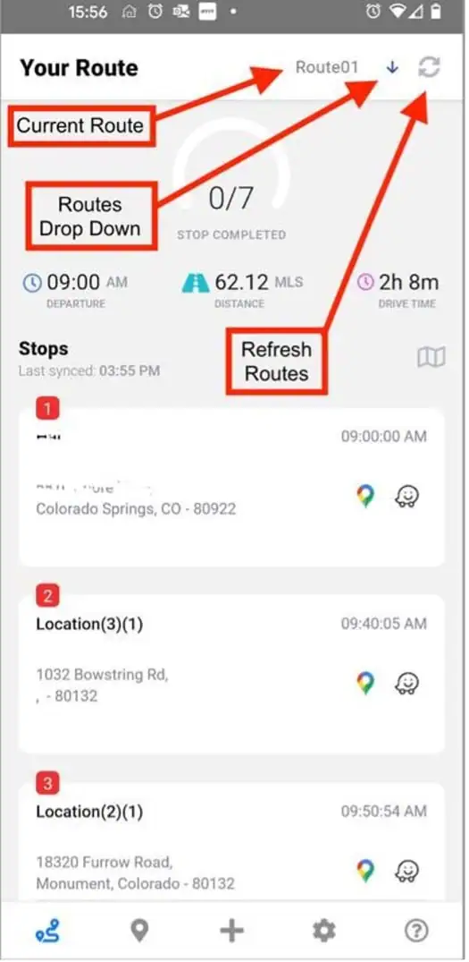 Routes Tab