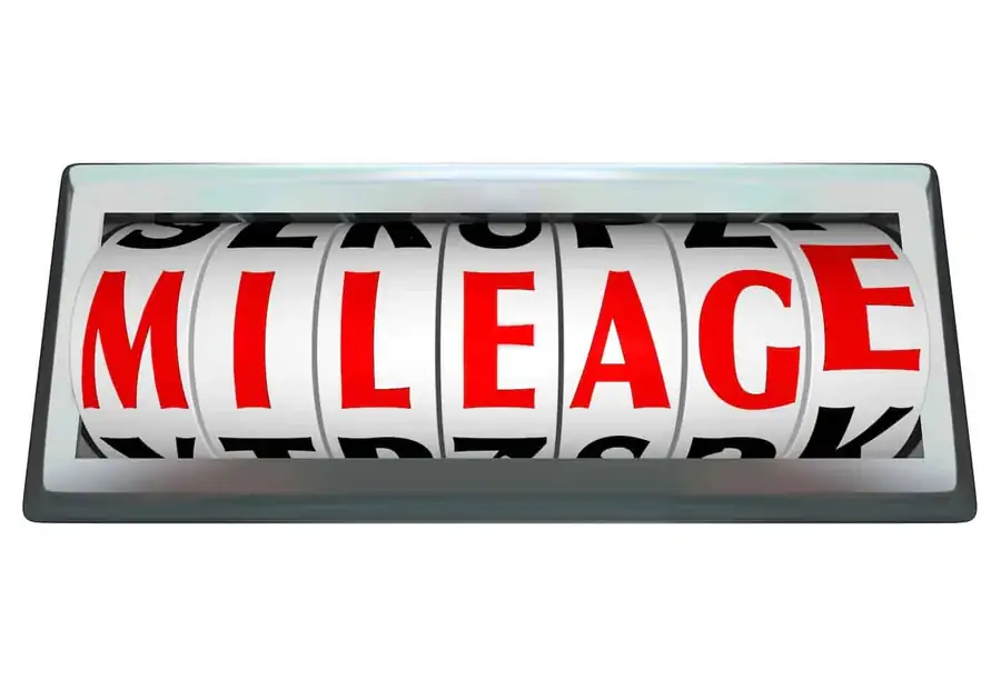 TRANSPORTATION Mileage in Red Letters