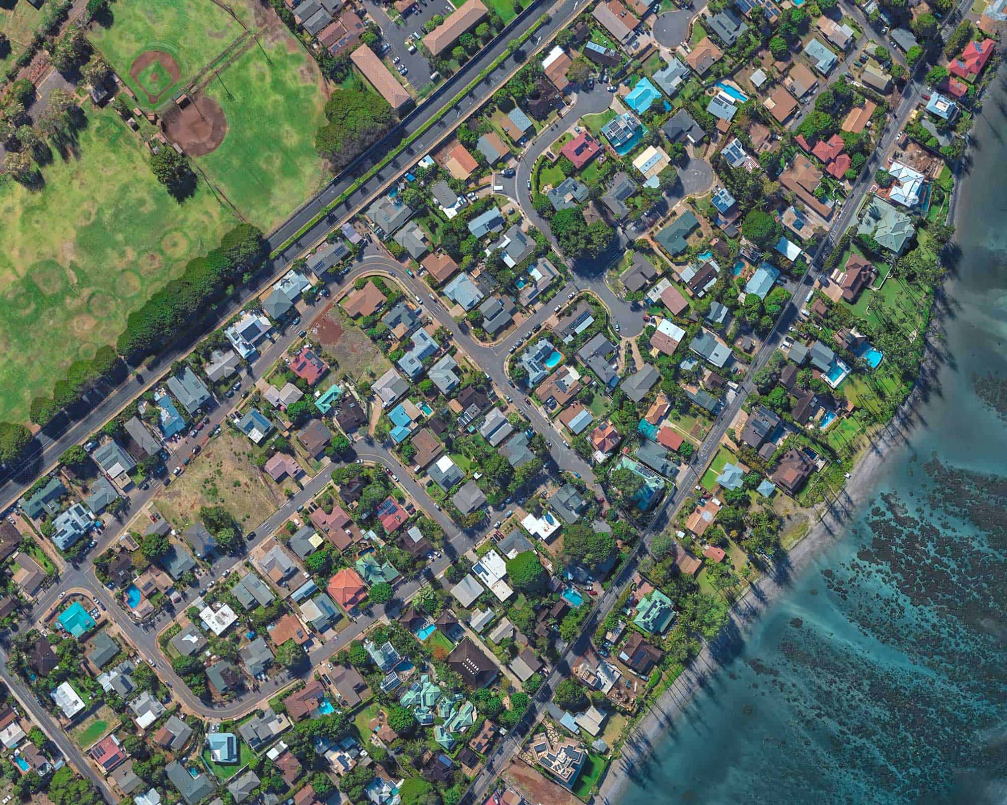 Aerial View Lahaina Hawaii | MapSavvy Web Map Service | OnTerra Systems USA